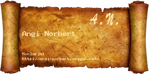 Angi Norbert névjegykártya